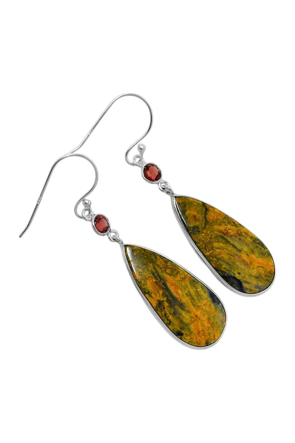 Natural Eclipse & Garnet 925 Sterling Silver Earrings Jewelry E-1002 SDE89849