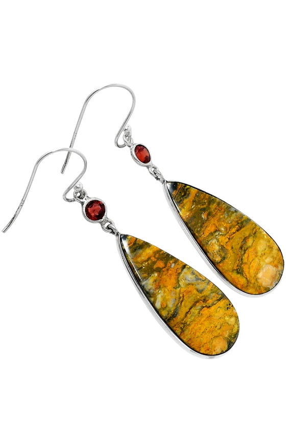 Natural Eclipse & Garnet 925 Sterling Silver Earrings Jewelry E-1002 SDE90033