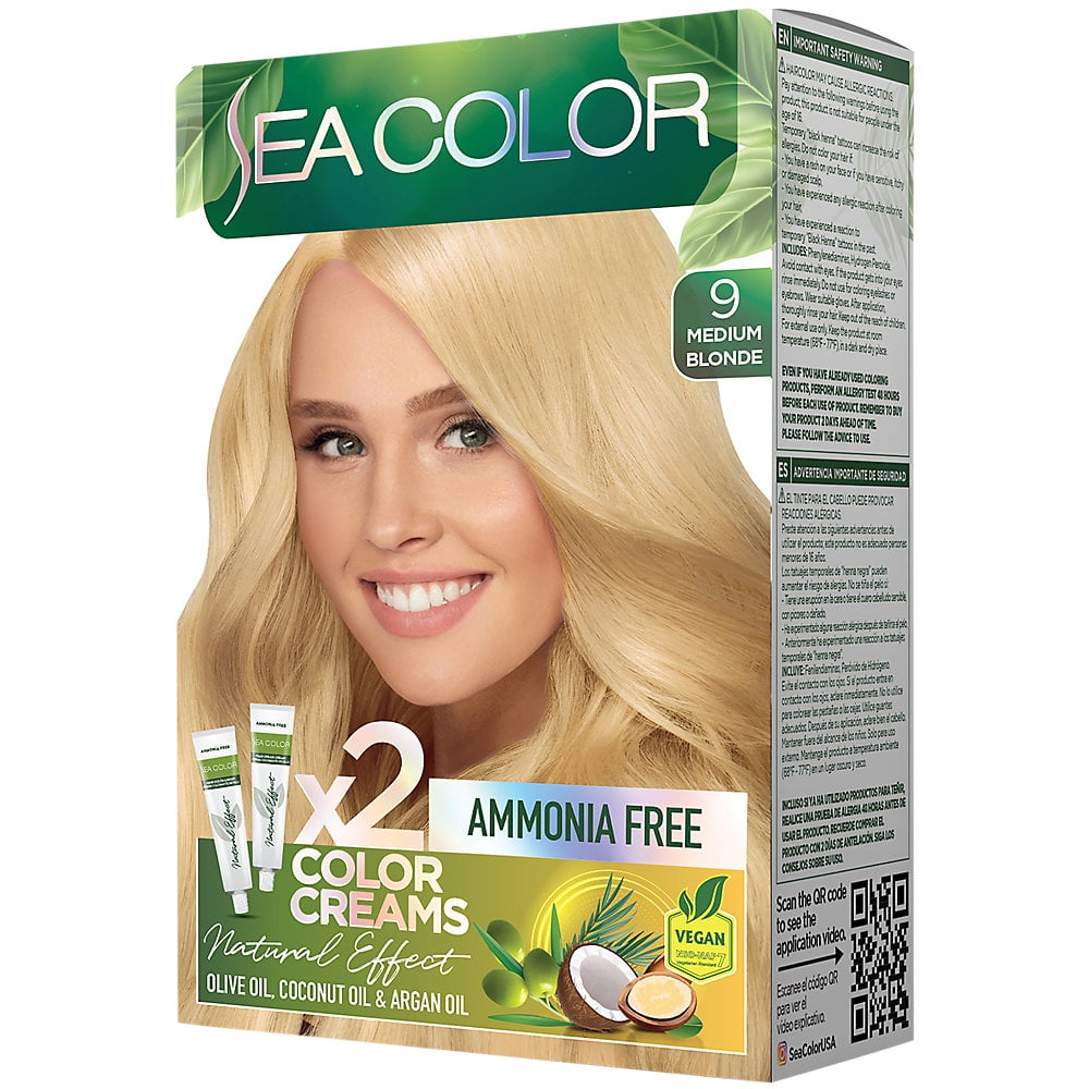 Natural Effect Hair Dye Kit Permanent Color & Ammonia Free Medium