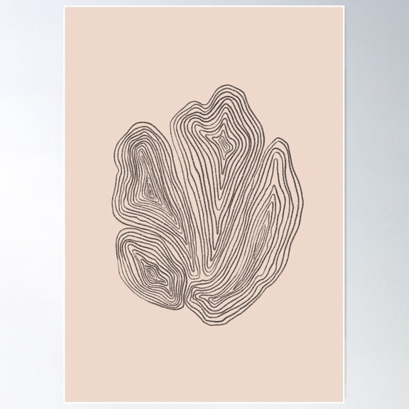 Natural Elements Ii (Line Art) Poster Wall Art, Modern Wall Decor For Living Room Bedroom, 24x36 UNFRAMED