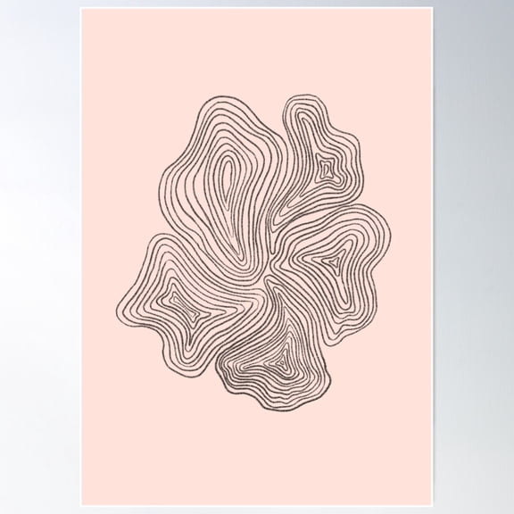 Natural Elements Iii (Line Art) Poster Wall Art, Modern Wall Decor For Living Room Bedroom, 8x12 UNFRAMED