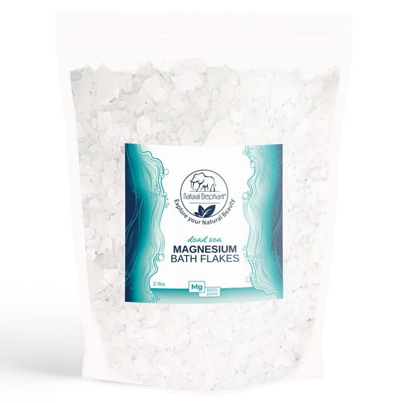 Natural Elephant Dead Sea Magnesium Bath Flakes | 2 lbs (900g) | Pure Magnesium Chloride Soak for Body and Foot | Ideal for a Soothing Bath Experience | Alternative to Epsom Salt