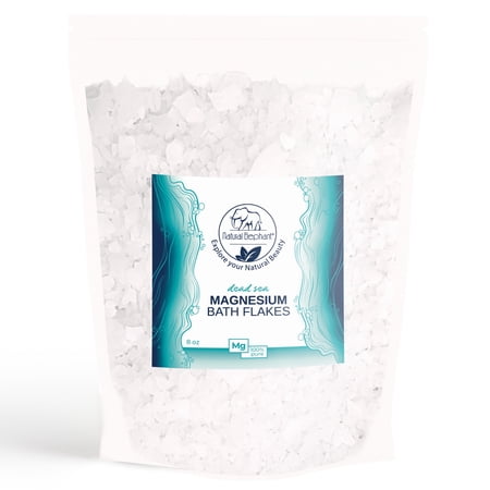 Natural Elephant Dead Sea Magnesium Bath Flakes | 8 oz Travel Size (227g) | Pure Magnesium Chloride Soak for Body and Foot | Ideal for a Soothing Bath Experience | Alternative to Epsom Salt
