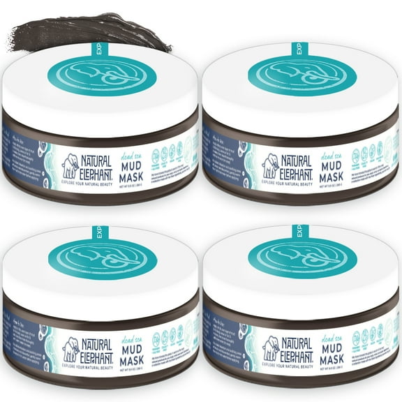 Natural Elephant Dead Sea Mud Mask 40oz (Pack of 4 9.9oz Jars)