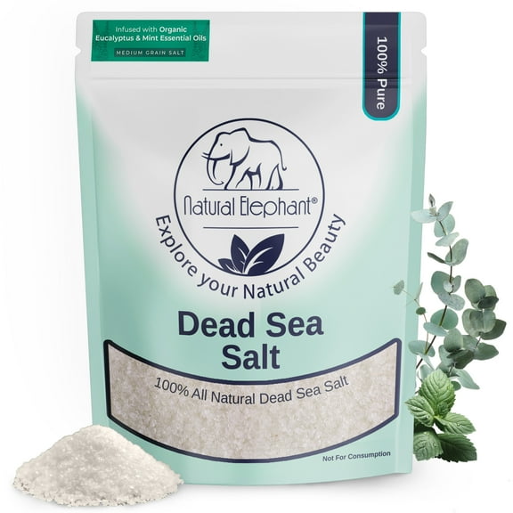 Natural Elephant Dead Sea Salt with Eucalyptus and Mint Essential Oil 5lbs