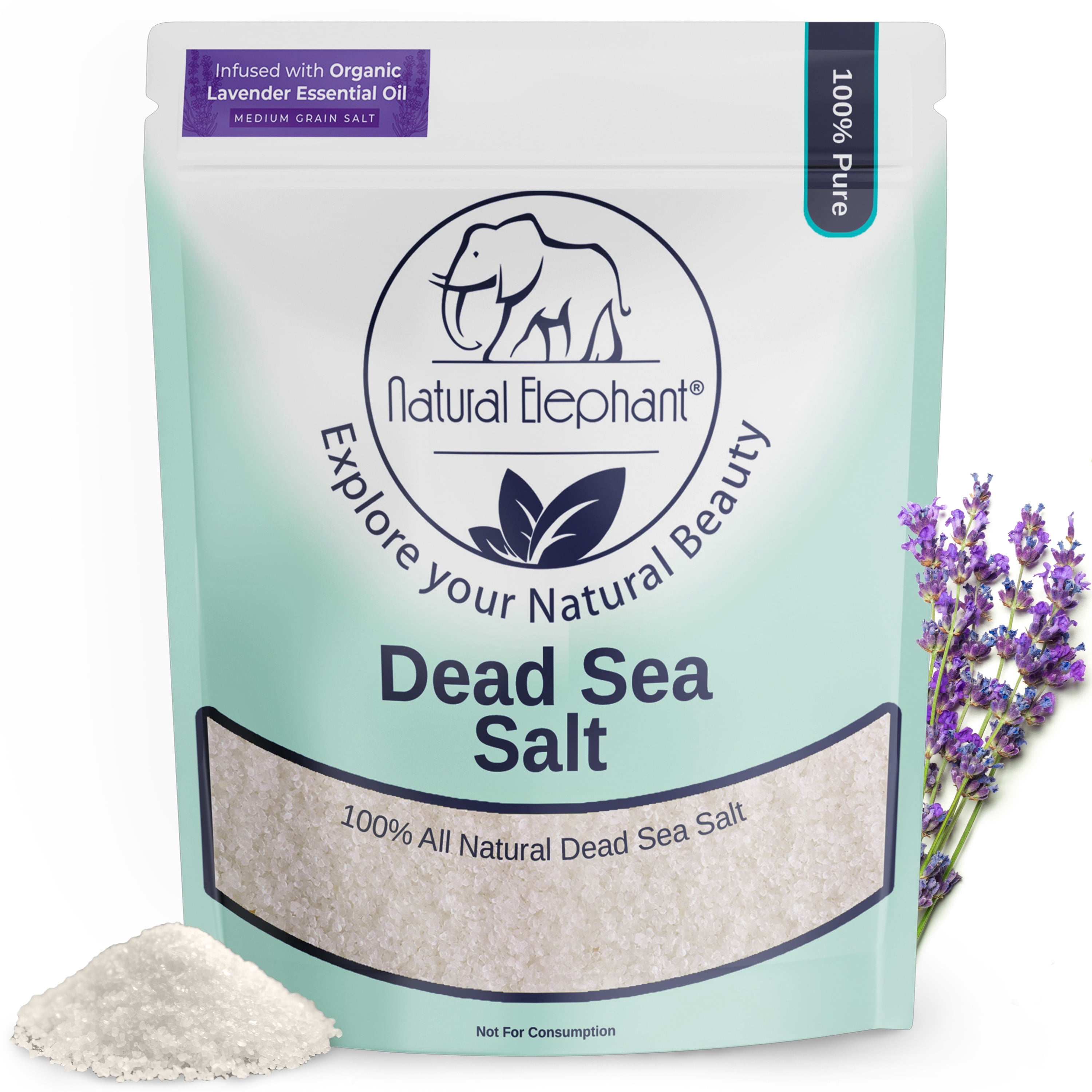 Natural Elephant Dead Sea Salt with Lavender Essential Oil 10lbs