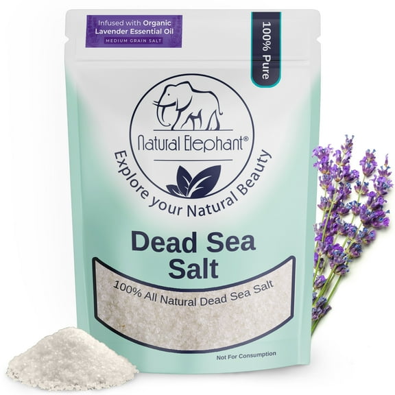 Natural Elephant Dead Sea Salt with Lavender Essential Oil 1lb