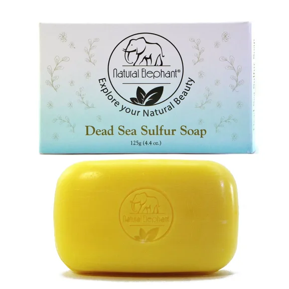 Natural Elephant Dead Sea Sulfur Soap Bar with Aloe Vera & Shea Butter, 4.4 oz
