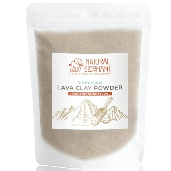 Natural Elephant Ghassoul Moroccan Lava Clay Powder 1lb (450g)