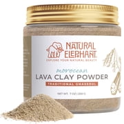 Natural Elephant Ghassoul Rhassoul Moroccan Lava Clay Powder | 100% Pure & Natural Face & Body Mask Powder | 200g 7 oz Jar