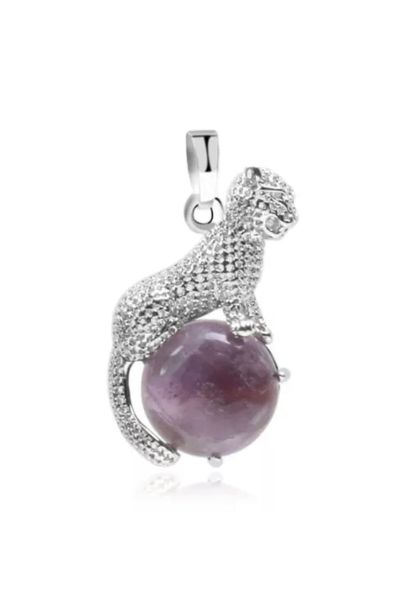 Natural Elephant Leopard Chakra Stone Crystal Bead Pendant Reiki Amulet Healing