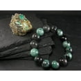 thumbnail image 1 of Natural Emerald 12mm Round Shape Smooth Cut Beads Stretchable Bracelet for Men & Women., 1 of 2