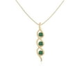 thumbnail image 1 of Natural Emerald 3 Stone Pendant Necklaces for Women in 18K Yellow Gold Vermeil, May Birthstone Jewelry Gifts for Her Birthday, Anniversary, Graduation, Christmas, Mothers Day, Valentines, 1 of 6