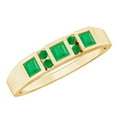thumbnail image 1 of Rosec Jewels Natural Emerald Band Ring for Women (AAA Grade, May Birthstone), 18K Yellow Gold, US 13.00, 1 of 9