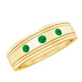 thumbnail image 1 of Rosec Jewels Natural Emerald Band Ring for Women, Wide Band Ring - AAA Quality Emerald, 14K Yellow Gold, US 7.00, 1 of 8