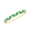 thumbnail image 1 of Rosec Jewels Natural Emerald Half Eternity Anniversary Stacking Ring with Diamond for Women, 10K Yellow Gold, US 8.00, 1 of 8