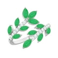 thumbnail image 1 of Rosec Jewels Nature Inspired Emerald Wrap Ring for Cocktail - AAA Grade - Real Emerald Diamond Ring for Women - with Jewelry Box, 925 Sterling Silver, US 4.00, 1 of 9