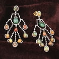 thumbnail image 1 of Natural Emerald Opal,Diamond Gemstone 925 Sterling Silver Earrings, 1 of 3