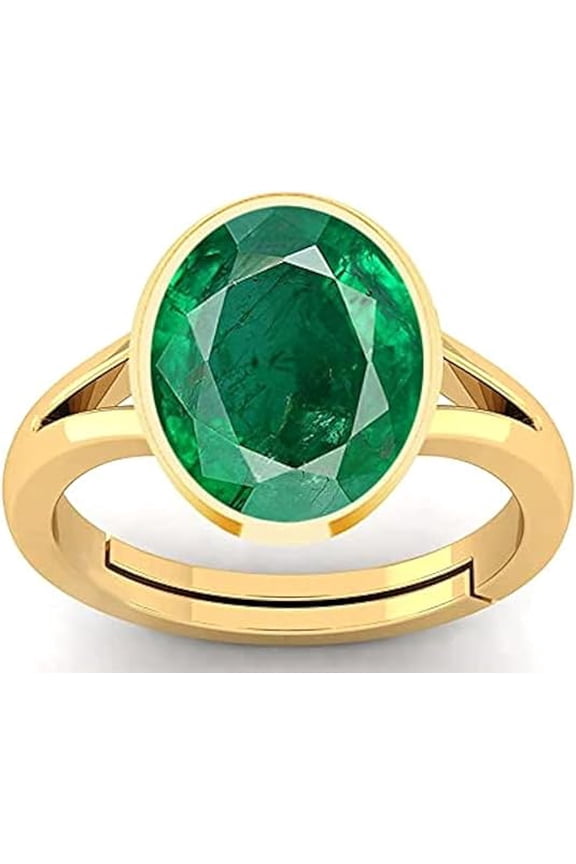 Natural Emerald Panna Stone 8.40 Carat Carat Jewelry Gold Plated 22k ring for Men Or Women's Untreated Unheated gemstone