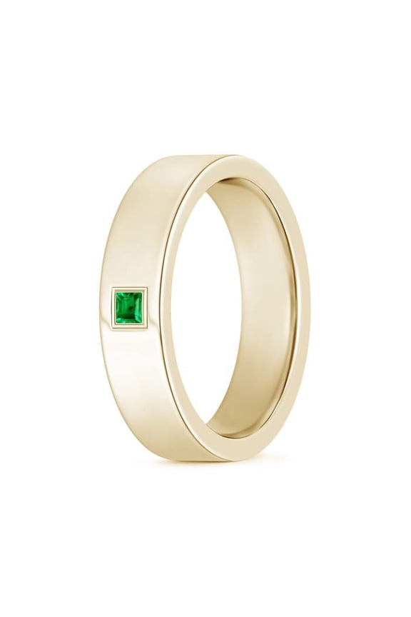 Natural Emerald Ring, Dainty gold Signet Stacking Ring, Genuine Emerald Jewelry, May Birthday Ring, Solitaire Ring, Bridesmaid Gifts for her