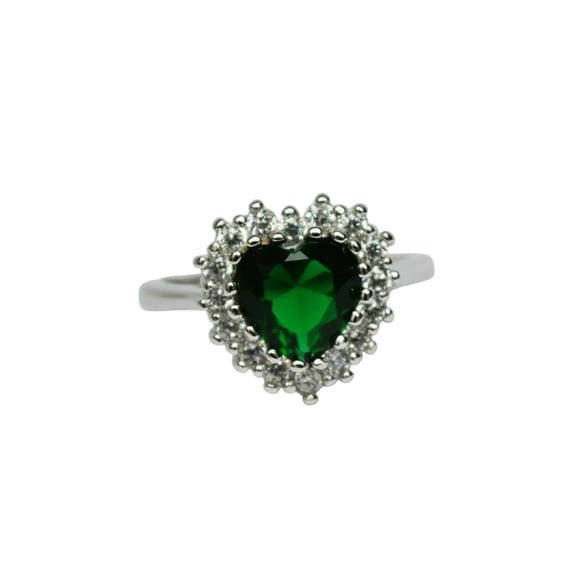 Natural Emerald Ring, Emerald Gemstone Ring, May Birthstone, Zircon Ring, Womens Ring, Gold Micron, 925 Sterling Silver, Cocktail Tiny Ring, Dainty Minimalist Stacking jewelry, Valentine Gift Ring