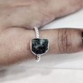 thumbnail image 1 of Natural Emerald Ring, Rough Emerald Gemstone Ring, AAA May Birthstone, Twist Wire Band, 925 Sterling Silver, Womens Ring, Christmas, Thanksgiving, Handmade, Statement Jewelry, Rough Gemstone Jewelry, 1 of 5