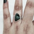 thumbnail image 1 of Natural Emerald Ring, Rough Emerald Gemstone Ring, AAA May Birthstone, 3 Doted Band, 925 Sterling Silver, Womens Ring, Christmas, Thanksgiving, Handmade, Statement Jewelry, Rough Gemstone Jewelry, 1 of 5