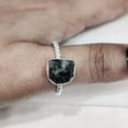 thumbnail image 1 of Natural Emerald Ring, Rough Emerald Gemstone Ring, AAA May Birthstone, Twist Wire Band, 925 Sterling Silver, Womens Ring, Christmas, Thanksgiving, Handmade, Statement Jewelry, Rough Gemstone Jewelry, 1 of 5