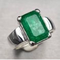 thumbnail image 1 of Natural Emerald Ring Unheated Untreated Green Emerald Ring Swat rich green Emerald stone Swati Emerald Ring real Zamurd Ring Shia rings, 1 of 3