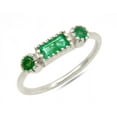 thumbnail image 1 of Natural Emerald Solitaire Ring-Fine Zambian Emerald Birthstone Ring-Green Emerald Stacking Ring Silver-925 Solid Sterling Silver Ring, 1 of 1