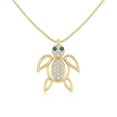 thumbnail image 1 of Natural Emerald Turtle Shape Pendant Necklaces for Women in 18K Yellow Gold Vermeil, May Birthstone Jewelry Gifts for Her Birthday, Anniversary, Mothers Day, Christmas, Graduation, Valentines, 1 of 7