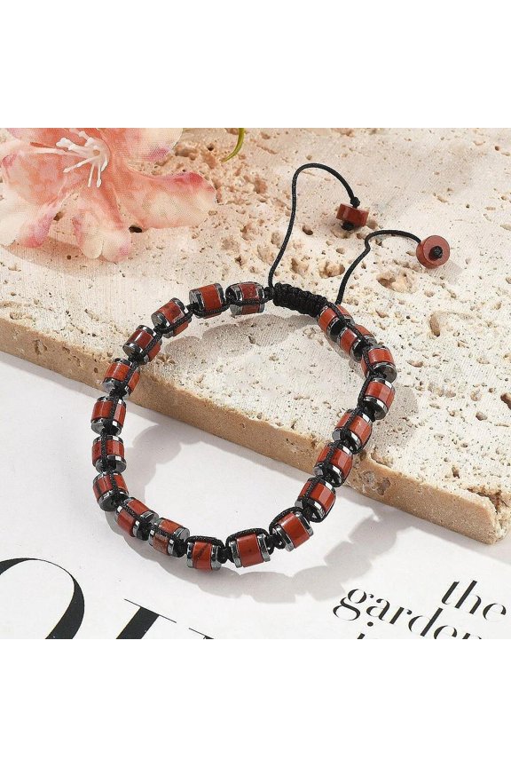 Natural Energy Healing Gemstone Hematite Adjustable Braided Bead Tiger Eye T76