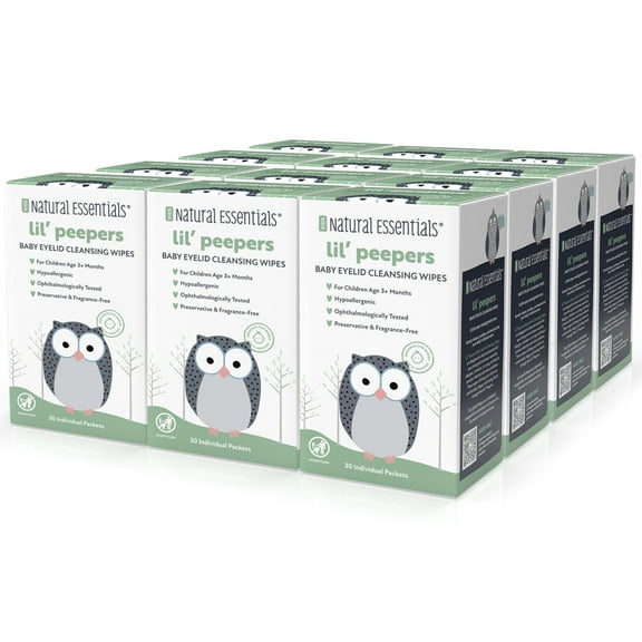 Natural Essentials Kids Lil' Peepers Eyelid Wipes 30ct, 12pk Case