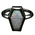 thumbnail image 1 of Natural Ethiopian Opal Gemstone Coffin Ring, 925 Sterling Silver, Birthday Ring For Women, Anniversary Ring, Engagement Ring, Wedding Ring, Bridesmaid Gifts, October Birthstone (opal, Size 7), 1 of 1