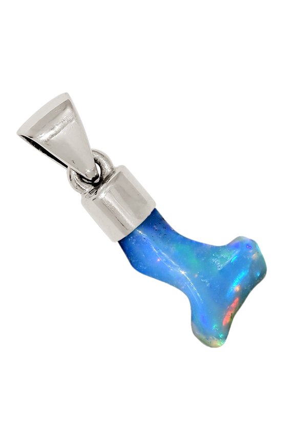 Natural Ethiopian Opal Polish Rough 925 Silver Pendant Jewelry ALLP-28657