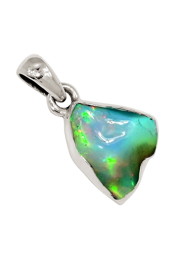 Natural Ethiopian Opal Polish Rough 925 Silver Pendant Jewelry ALLP-28818