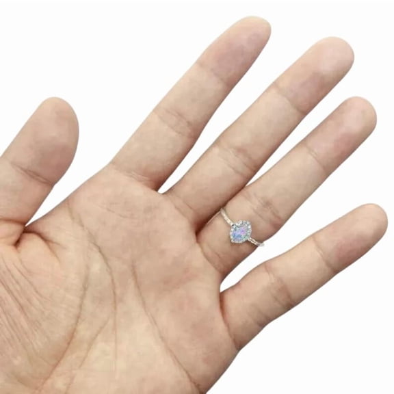 Natural Ethiopian Opal Ring, Multi-Fire Opal Gemstone Ring, October Birthstone, Zircon Women Ring, Gold Micron, 925 Sterling Silver, Cocktail Ring, Dainty Minimalist Stacking jewelry, Christmas Ring
