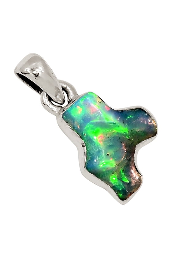 Natural Ethiopian Opal Rough 925 Sterling Silver Pendant Jewelry ALLP-29062