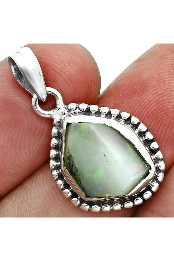 Natural Ethiopian Opal Rough 925 Sterling Silver Pendant Jewelry P-1052 SDP157158