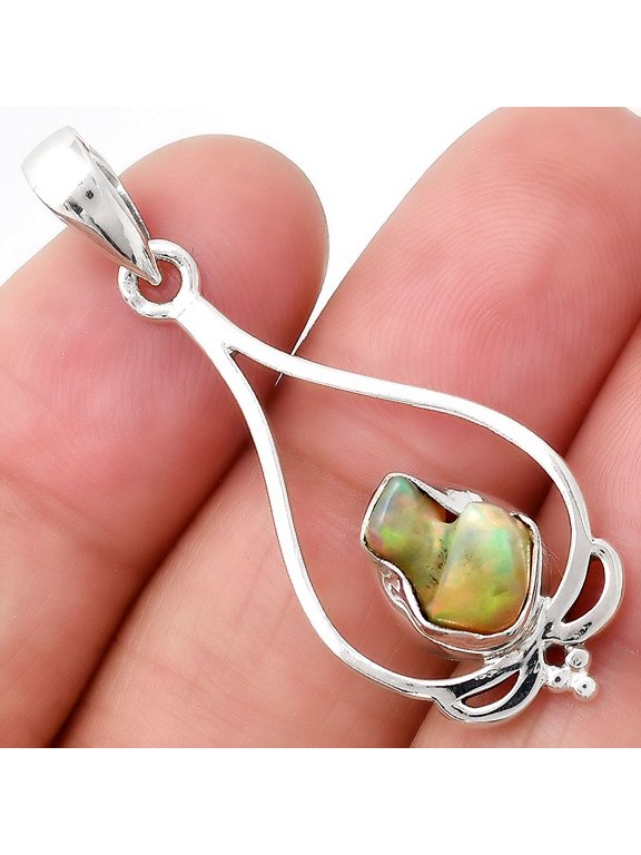 Natural Ethiopian Opal Rough 925 Sterling Silver Pendant Jewelry P-1633 SDP154703