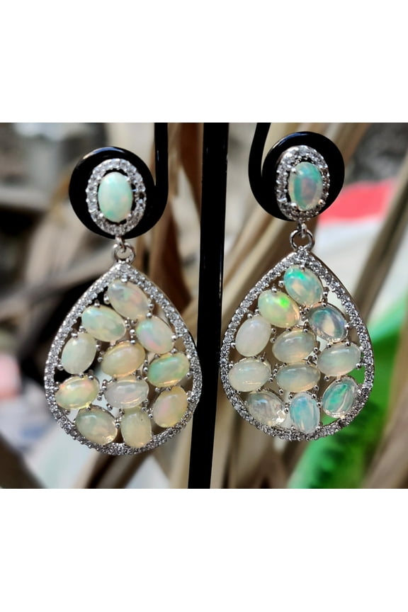 Natural Ethiopian Welo Opal Earrings, 934Sterling