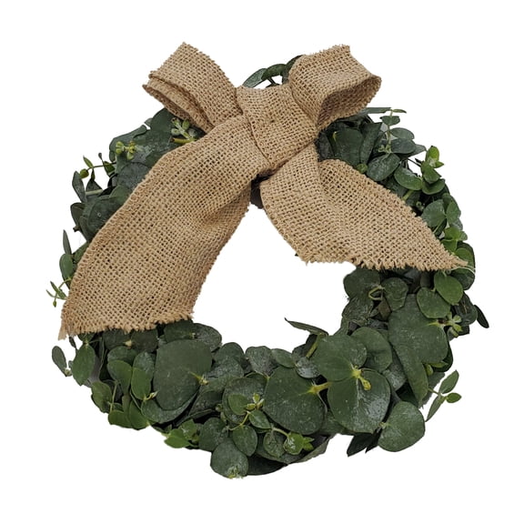 Natural Eucalyptus Ring with Bow - 7 in - Fresh Cut Greenery - by Bloomingmore