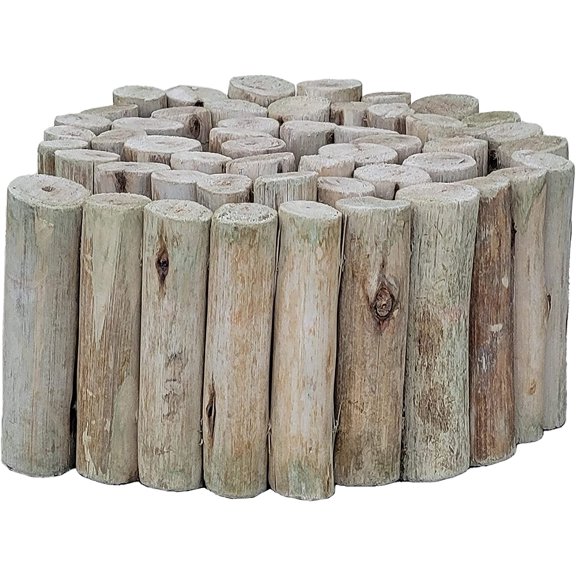 Natural Eucalyptus Wood Solid Log for Garden Edging Lawn Landscape Fence Borders 72 in L x 6 H 1.25 D