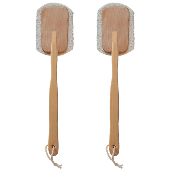 Natural Exfoliating Loofah Luffa Loofa Bath Brush On A Stick - With Long Wooden Handle Back Brush For Men & Women - Shower Sponge Body Back Scrubber-style:style1;