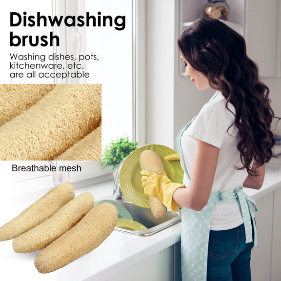 Natural Exfoliating Loofah Sponge - 9 in Biodegradable Organic Loofah Luffa Sponges, Real Loofa Body Back Scrubber, Bath Shower Puff for Bathing, Massaging Daily Skin Cleansing Care