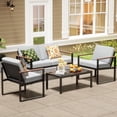 thumbnail image 1 of NATURAL EXPRESSIONS 4-Piece Patio Furniture Set Metal Modern Sectional Outdoor Conversation Sets, Gray, 1 of 9