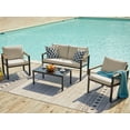 thumbnail image 1 of Natural Expressions 4 Pieces Conversation Set, Beige Rectangular Modern Patio Furniture Set, 1 of 8