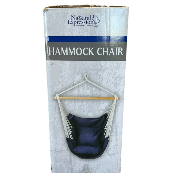 Natural Expressions Hammock Swing Chair, Navy Blue, 19.69" x 19.69" x 31.5''