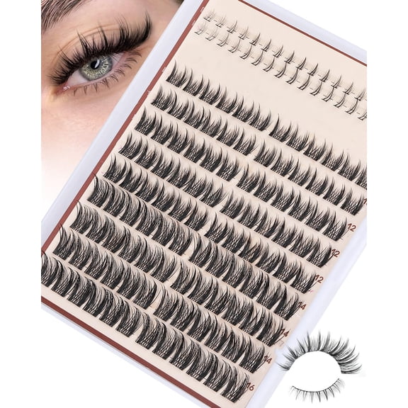 Natural Eyelash Manga Lash Extensions C Curly Individual Lashes 10-16mm with Bottom Lashes Clusters