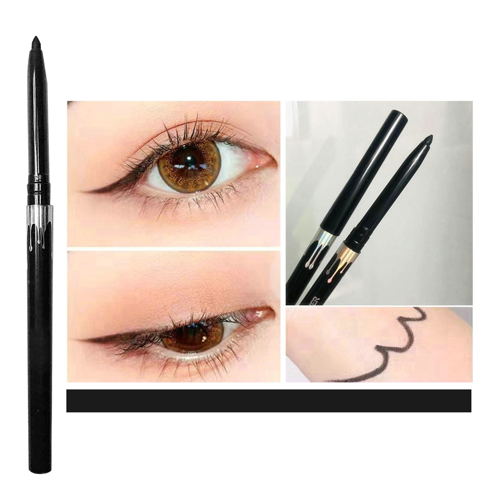 Natural Eyeliner Water Smudge Resistant Long Wearing Retractable Color
